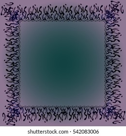 Abstract tender frame with ornament of mixed lines.