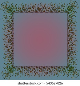 Abstract tender frame with ornament of mixed lines.