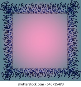 Abstract tender frame with ornament of mixed lines.