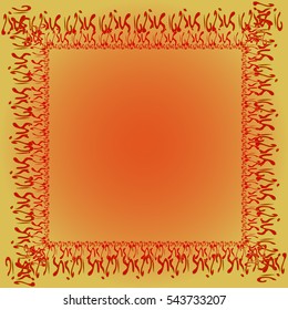 Abstract tender frame with ornament of mixed lines.