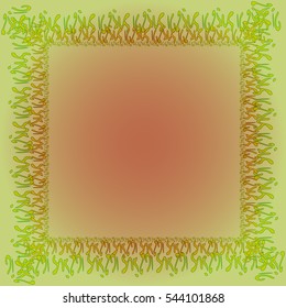 Abstract tender frame with ornament of mixed lines.
