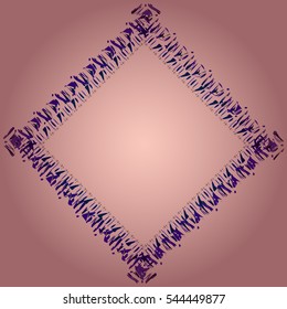 Abstract tender frame with ornament of mixed lines.