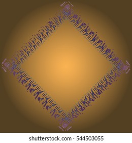 Abstract tender frame with ornament of mixed lines.