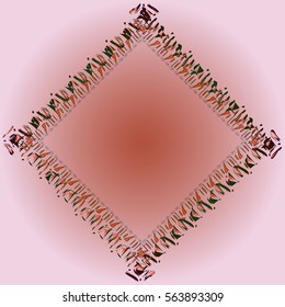 Abstract tender frame with ornament of mixed lines.