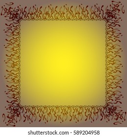 Abstract tender frame with ornament of mixed lines.