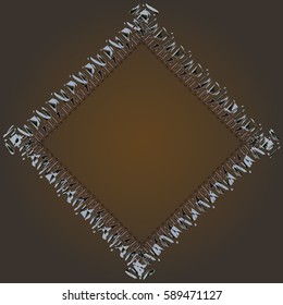 Abstract tender frame with ornament of mixed lines.