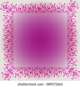 Abstract tender frame with ornament of mixed lines.