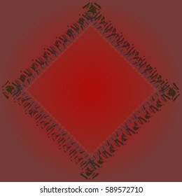 Abstract tender frame with ornament of mixed lines.