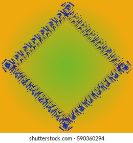 Abstract tender frame with ornament of mixed lines.