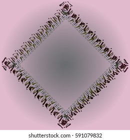 Abstract tender frame with ornament of mixed lines.