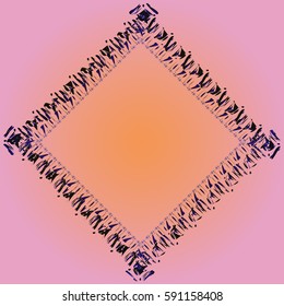 Abstract tender frame with ornament of mixed lines.