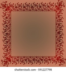 Abstract tender frame with ornament of mixed lines.