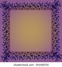 Abstract tender frame with ornament of mixed lines.
