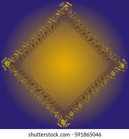 Abstract tender frame with ornament of mixed lines.