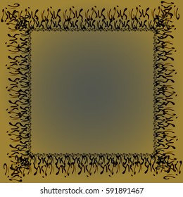 Abstract tender frame with ornament of mixed lines.