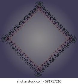 Abstract tender frame with ornament of mixed lines.