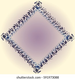 Abstract tender frame with ornament of mixed lines.