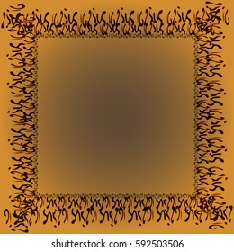 Abstract tender frame with ornament of mixed lines.