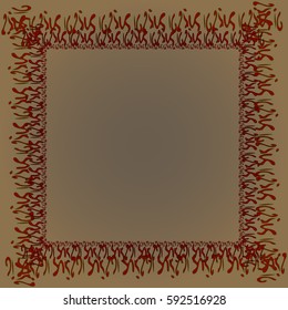 Abstract tender frame with ornament of mixed lines.
