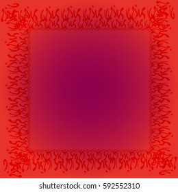 Abstract tender frame with ornament of mixed lines.