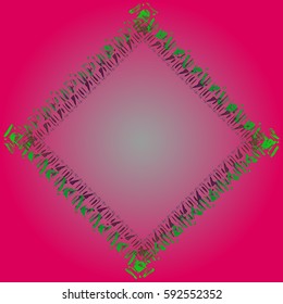 Abstract tender frame with ornament of mixed lines.