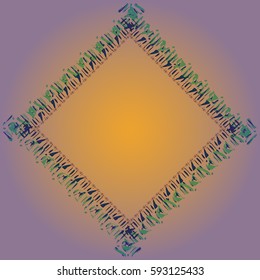 Abstract tender frame with ornament of mixed lines.