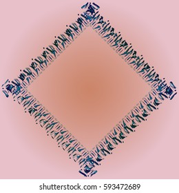 Abstract tender frame with ornament of mixed lines.