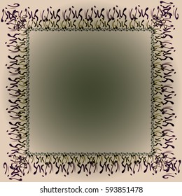 Abstract tender frame with ornament of mixed lines.