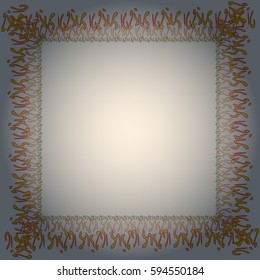 Abstract tender frame with ornament of mixed lines.