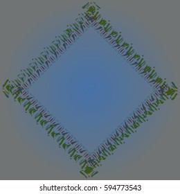 Abstract tender frame with ornament of mixed lines.