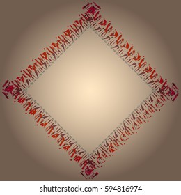 Abstract tender frame with ornament of mixed lines.