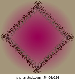 Abstract tender frame with ornament of mixed lines.