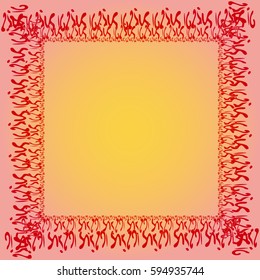 Abstract tender frame with ornament of mixed lines.