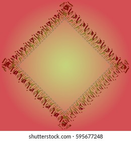 Abstract tender frame with ornament of mixed lines.