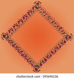 Abstract tender frame with ornament of mixed lines.
