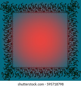Abstract tender frame with ornament of mixed lines.
