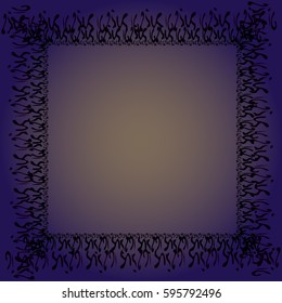 Abstract tender frame with ornament of mixed lines.