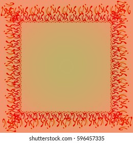 Abstract tender frame with ornament of mixed lines.