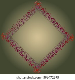 Abstract tender frame with ornament of mixed lines.