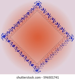 Abstract tender frame with ornament of mixed lines.