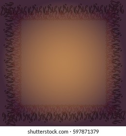 Abstract tender frame with ornament of mixed lines.