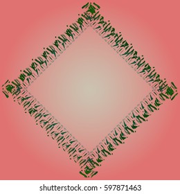 Abstract tender frame with ornament of mixed lines.