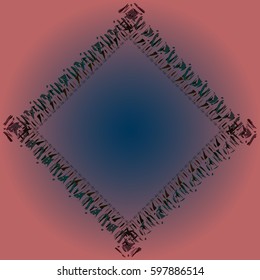 Abstract tender frame with ornament of mixed lines.