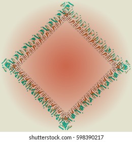 Abstract tender frame with ornament of mixed lines.