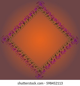 Abstract tender frame with ornament of mixed lines.