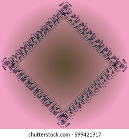 Abstract tender frame with ornament of mixed lines.
