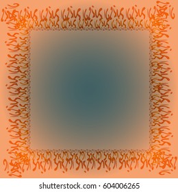 Abstract tender frame with ornament of mixed lines.