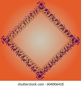 Abstract tender frame with ornament of mixed lines.