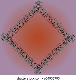 Abstract tender frame with ornament of mixed lines.