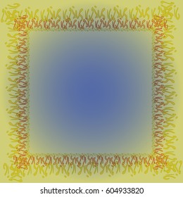 Abstract tender frame with ornament of mixed lines.